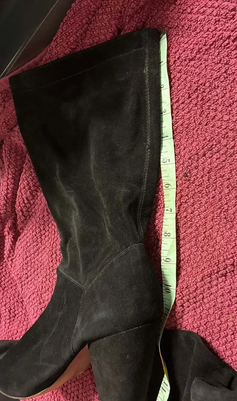 1.STATE Women's Black Suede Block Heel Boots